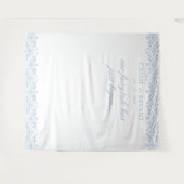 Eleganter blauer und weißer Jahrgang Wandteppich (Vorderseite (Horizontal))