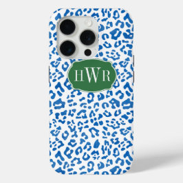 Eleganter Blauer und Weißer Leopard Print Mit Mono Case-Mate iPhone Hülle