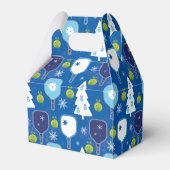 Eleganter, blauer und weißer Weihnachtspickleball Geschenkschachtel (Rückseite)
