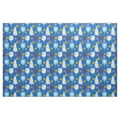 Eleganter, blauer und weißer Weihnachtspickleball Stoff (Fat Quarter (45,7 x 55,9 cm))