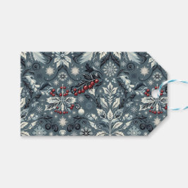 Eleganter Blauer Urlaub Weinroute und Schneeflocke Geschenkanhänger