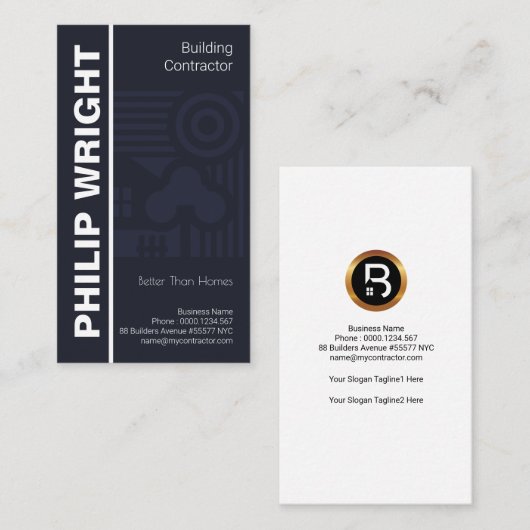 Eleganter blauer visitenkarte (Vorne/Hinten)