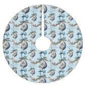 Eleganter, blauer Weihnachtspferd Polyester Weihnachtsbaumdecke (Vorderseite)