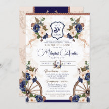 Eleganter blauer Western Baroque Charro Quinceaner