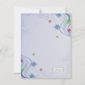 Eleganter blauer Wirbel und buntes Waterflowers Einladung (Rückseite)