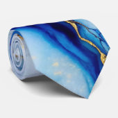 Eleganter Blaugoldmarmor Krawatte (Gerollt)