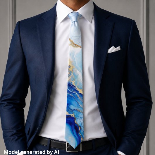 Eleganter Blaugoldmarmor Krawatte