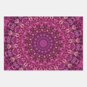 Eleganter blaugrüner und Lila BlumenDamast Geschenkpapier Set (Vorderseite 3)