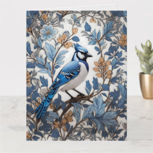 Eleganter Blauhäher William Morris Inspiriert Karte
