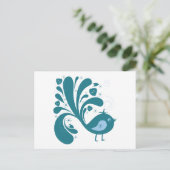 eleganter Blauvogel Postkarte (Stehend Vorderseite)