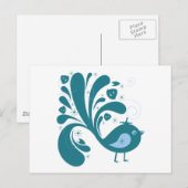 eleganter Blauvogel Postkarte (Vorne/Hinten)