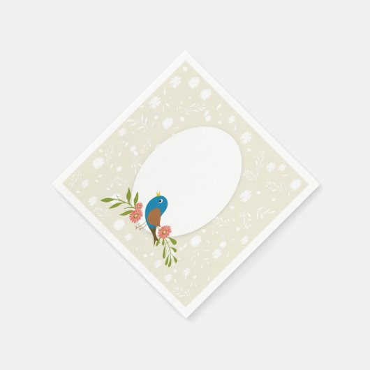 Eleganter Blauvogel Serviette (Ecke)