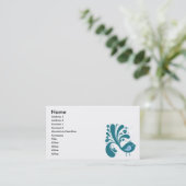 eleganter Blauvogel Visitenkarte (Stehend Vorderseite)
