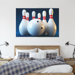 Eleganter Blick auf die energetische Bowling-Spiel Leinwanddruck