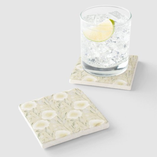 Eleganter Blossoms Stone Untersetzer (Seitenansicht)