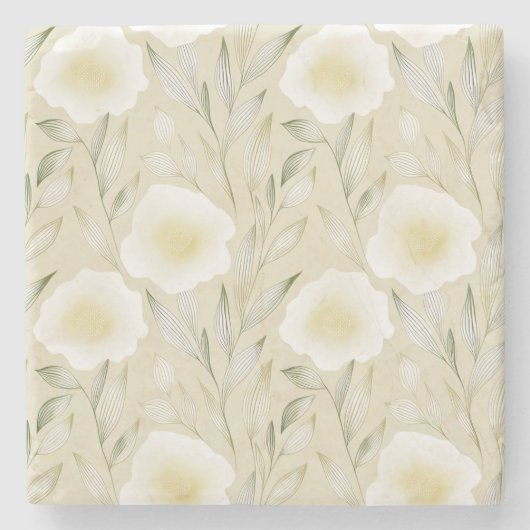 Eleganter Blossoms Stone Untersetzer (Vorderseite)