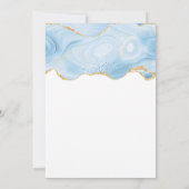 Eleganter Blue and Gold Agate Hintergrund Save The Date (Rückseite)