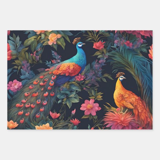 Eleganter Blue and Gold Park/Garten: Geschenkpapier Set (Vorderseite)