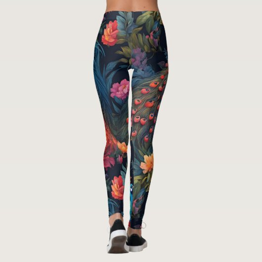 Eleganter Blue and Gold Park/Garten: Leggings (Rückseite)
