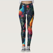 Eleganter Blue and Gold Park/Garten: Leggings (Vorderseite)