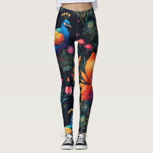 Eleganter Blue and Gold Park/Garten: Leggings
