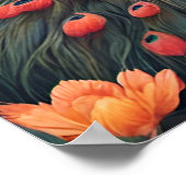 Eleganter Blue and Gold Park/Garten: Poster (Ecke)