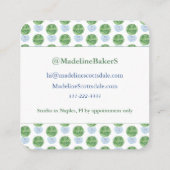 Eleganter Blue and Green Boxwood Consultant ruft Quadratische Visitenkarte (Rückseite)