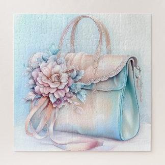 Eleganter Blue and Pink Pastel Handbag Puzzle