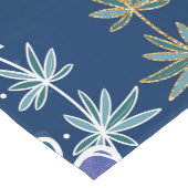 Eleganter Blue Aqua Türkis Gold Glitzer Kurzer Tischläufer (Ecke)