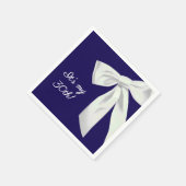 Eleganter Blue Birthday mit weißem Bow Serviette (Ecke)