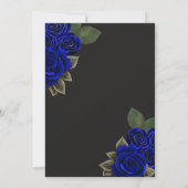 Eleganter Blue Black Quinceñera Rose Gold Glitzer Einladung (Rückseite)