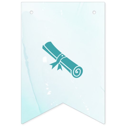 Eleganter Blue Blume Anpassbarer Abschluss Wimpelkette (Zweite Fahne)