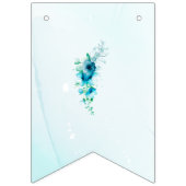 Eleganter Blue Blume Anpassbarer Abschluss Wimpelkette (Erste Fahne)