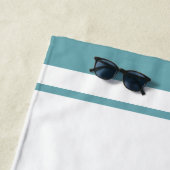 Eleganter Blue Border Script Monogram Letter Strandtuch (Beispiel)