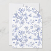 Eleganter Blue Botanical Heilige Taufe & 1. Geburt Einladung (Rückseite)