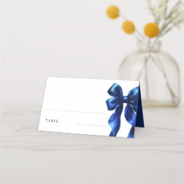 Eleganter Blue Bow Brautparty Table Platzkarte