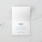 Eleganter Blue Bow mit Greenery Boy Baby Shower Dankeskarte (Innenseite)