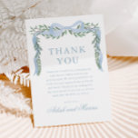 Eleganter Blue Bow mit Greenery Boy Baby Shower Dankeskarte<br><div class="desc">Eleganter Blue Bow mit Greenery Boy Baby Dusche Danke Karte. Klicken Sie auf die Schaltfläche "Personalisieren/Bearbeiten mit dem Designwerkzeug",  um dieses Design mit Ihren Ereignisdetails anzupassen.</div>