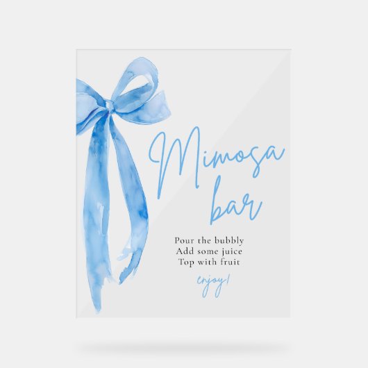 Eleganter Blue Bow Sie bindet den Knoten Mimosa-Ba Acrylschild (Vorderseite)