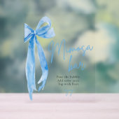Eleganter Blue Bow Sie bindet den Knoten Mimosa-Ba Acrylschild (Neutral)