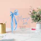 Eleganter Blue Bow Sie bindet den Knoten Mimosa-Ba Acrylschild (Hochzeit)