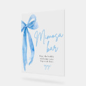 Eleganter Blue Bow Sie bindet den Knoten Mimosa-Ba Acrylschild (Winkel)