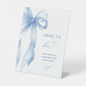 Eleganter Blue Bow Sie bindet den Knoten Mimosa-Ba Sockelschild (Vorderseite)