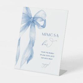 Eleganter Blue Bow Sie bindet den Knoten Mimosa-Ba Sockelschild