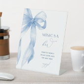 Eleganter Blue Bow Sie bindet den Knoten Mimosa-Ba Sockelschild (In SItu)