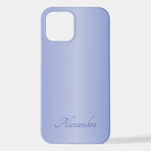 Eleganter Blue Brushed Metal Name iPhone Hülle (Rückseite)