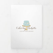 Eleganter Blue Cake mit Florals Bäckerei Broschüre (Cover)