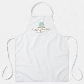 Eleganter Blue Cake mit Florals Schürze (Vorderseite)