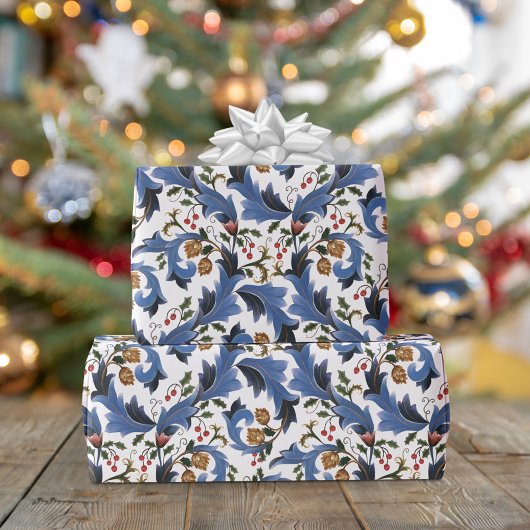 Eleganter Blue Christmas Holiday Geschenkpapier