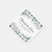 Eleganter Blue Coctail begrüßt Liebe Hochzeit Serviette (Ecke)
